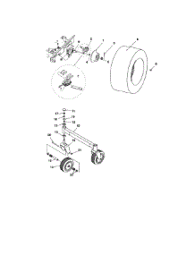 Casters / Wheels / Brake parts for Ariens Rear-Engine Riding Mower 99180200 (101-999999) from AppliancePartsPros.com