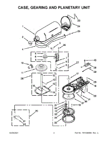 Case, Gearing And Planetary Unit parts for Kitchenaid Stand Mixer 9KSM160FGAOB0 from AppliancePartsPros.com