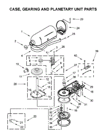 Case, Gearing And Planetary Unit Parts parts for Kitchenaid Stand Mixer 9KSM180QHSD0 from AppliancePartsPros.com
