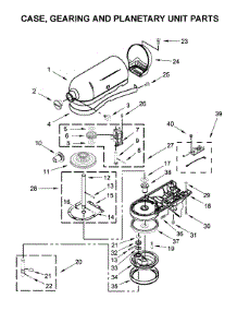 Case, Gearing And Planetary Unit Parts parts for Kitchenaid Stand Mixer 9KSM180RPMB0 from AppliancePartsPros.com