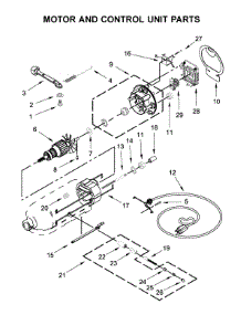 Motor And Control Unit Parts parts for Kitchenaid Stand Mixer 9KSM180RPMB0 from AppliancePartsPros.com