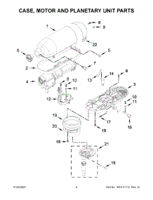 Case, Motor And Planetary Unit Parts parts for Kitchenaid Stand Mixer 9KSM3311XHT0 from AppliancePartsPros.com
