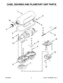 Case, Gearing And Planetary Unit Parts parts for Kitchenaid Stand Mixer 9KSM5580XWH0 from AppliancePartsPros.com