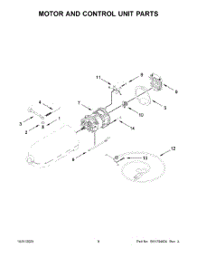 Motor And Control Unit Parts parts for Kitchenaid Stand Mixer 9KSM95WH5 from AppliancePartsPros.com