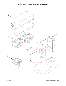 Color Variation Parts parts for Kitchenaid Stand Mixer 9KSMC895WH1 from AppliancePartsPros.com