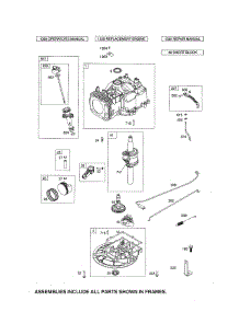 Cylinder / Crankshaft / Sump parts for Briggs & Stratton Lawn & Garden Engine 9P702-0027-F1 from AppliancePartsPros.com