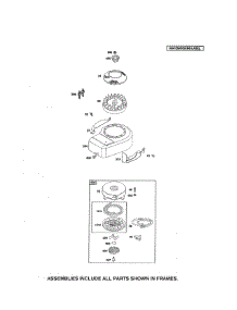 Blower Housing / Starter / Exhaust parts for Briggs & Stratton Lawn & Garden Engine 9S502-1042-B1 from AppliancePartsPros.com