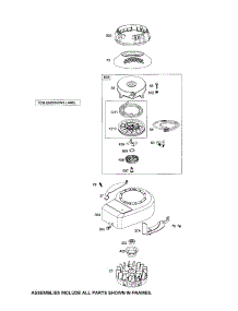 Rewind Starter / Blower Housing parts for Briggs & Stratton Lawn & Garden Engine 9T502-3852-B1 from AppliancePartsPros.com