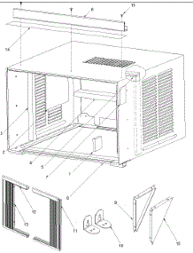 Outer Case Assembly parts for Amana Room Air Conditioner AAC081SRA-PAAC081SRA0 from AppliancePartsPros.com