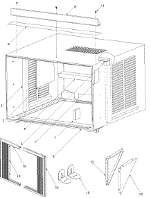Outer Case Assembly parts for Amana Room Air Conditioner AAC081STA-PAAC081STA0 from AppliancePartsPros.com