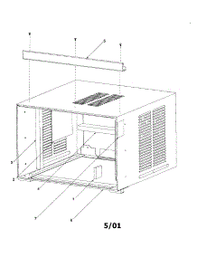 Outer Case Assembly parts for Amana Room Air Conditioner AAC101SRA-PAAC101SRA0 from AppliancePartsPros.com