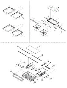Refrigerator Shelving parts for Amana Bottom-Mount Refrigerator AB2026LEKS0 from AppliancePartsPros.com