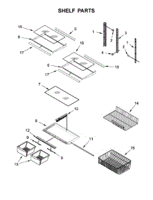 Shelf Parts parts for Amana Bottom-Mount Refrigerator ABB1921BRW00 from AppliancePartsPros.com