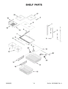 Shelf Parts parts for Amana Bottom-Mount Refrigerator ABB1924BRB03 from AppliancePartsPros.com