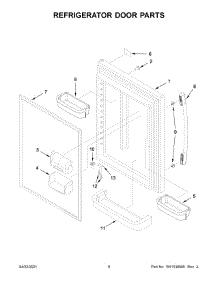 Refrigerator Door Parts parts for Amana Bottom-Mount Refrigerator ABB2224BRB03 from AppliancePartsPros.com