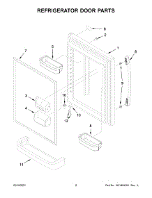 Refrigerator Door Parts parts for Amana Bottom-Mount Refrigerator ABB2224BRM02 from AppliancePartsPros.com