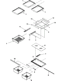 Refrigerator Shelving parts for Amana Bottom-Mount Refrigerator ABL2522FES0 from AppliancePartsPros.com