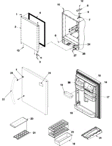 Refrigerator Door parts for Amana Bottom-Mount Refrigerator ABL2527FES0 from AppliancePartsPros.com