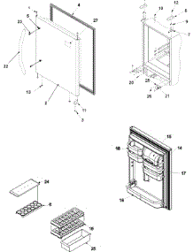 Refrigerator Door parts for Amana Bottom-Mount Refrigerator ABR2522FES0 from AppliancePartsPros.com