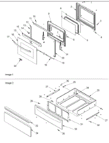 Oven Door And Storage Drawer parts for Amana Gas Range ACF3325AW-PACF3325AW0 from AppliancePartsPros.com