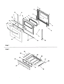 Oven Door And Storage Drawer parts for Amana Gas Range ACF3335AB-PACF3335AB2 from AppliancePartsPros.com