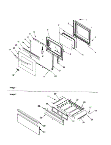 Oven Door And Storage Drawer parts for Amana Gas Range ACF3355AS-PACF3355AS0 from AppliancePartsPros.com