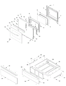 Oven Door And Storage Drawer parts for Amana Electric Range ACF422GAW-PACF422GAW1 from AppliancePartsPros.com