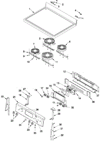 Main Top And Backguard parts for Amana Electric Range ACF7225AB-PACF7225AB1 from AppliancePartsPros.com