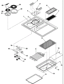 Main Top (Akes3060e / P1131752ne) (Akes3060e / P1131756ne) (Akes3060e / P1131758ne) (Akes3060ww / P1131752nww) (Akes3060ww / P1131756nww) (Akes3060ww / P1131758nww) parts for Amana Range ACR110E-P1133385NE from AppliancePartsPros.com