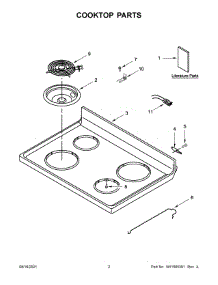 Cooktop Parts parts for Amana Electric Range ACR4503SFW5 from AppliancePartsPros.com