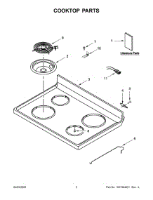 Cooktop Parts parts for Amana Electric Range ACR4503SFW7 from AppliancePartsPros.com