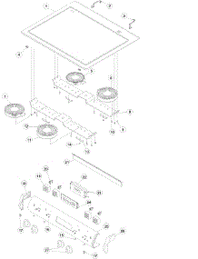 Main Top And Backguard parts for Amana Electric Range ACS4250AB-PACS4250AB from AppliancePartsPros.com