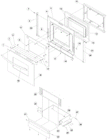 Oven Door And Storage Drawer parts for Amana Electric Range ACS4250AB-PACS4250AB from AppliancePartsPros.com
