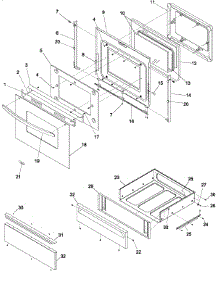 Oven Door And Storage Drawer parts for Amana Electric Range ACS7270AS0 from AppliancePartsPros.com