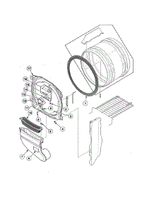 Front Bulkhead / Air Duct / Felt Seal parts for Speed Queen Dryer ADE3SRGS173TW01 from AppliancePartsPros.com