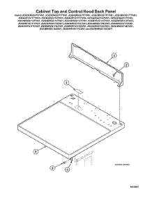 Top Cabinet / Control Hood Back Panel parts for Speed Queen Dryer ADE3SRGS177TW01-START-S#2001000001 from AppliancePartsPros.com
