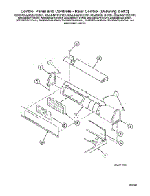 Control Panel / Rear Controls parts for Speed Queen Dryer ADEE8RGS173TW01 from AppliancePartsPros.com