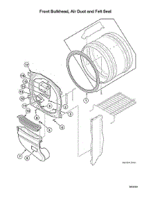 Front Bulkhead / Air Duct / Felt Seal parts for Speed Queen Dryer ADEE9BGS173TW01 from AppliancePartsPros.com