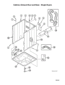 Cabinet / Exhaust Duct / Base-Single Dryers parts for Speed Queen Dryer ADEE9BGS173TW01 from AppliancePartsPros.com