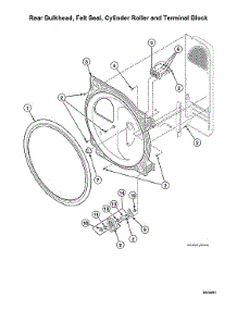 Rear Bulkhead / Felt Seal / Cylinder Roller / Terminal Block parts for Speed Queen Dryer ADEE9BSS175TN01-START-S#2001000001 from AppliancePartsPros.com