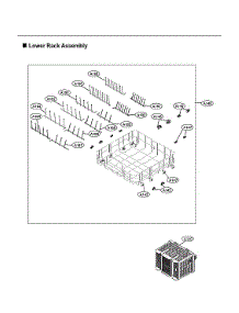 Lower Rack Assy parts for Lg Dishwasher ADFD5448AT/00 from AppliancePartsPros.com