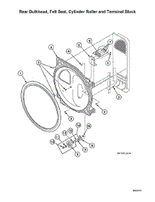 Rear Bulkhead / Felt Seal / Cylinder Roller / Terminal Block parts for Speed Queen Dryer ADG3LRGS111TW01 from AppliancePartsPros.com