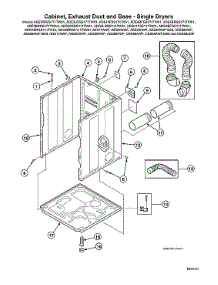 Cabinet / Exhaust Duct / Base - Single Dryers parts for Speed Queen Dryer ADG3LRGS111TW01 from AppliancePartsPros.com