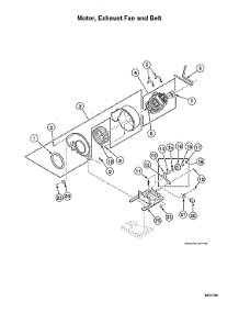 Motor / Exhaust Fan / Belt parts for Speed Queen Dryer ADG3SRGS115TW01-THRU-S#1912999999 from AppliancePartsPros.com