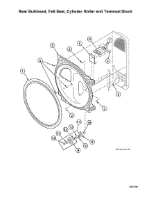 Rear Bulkhead / Felt Seal / Cylinder Roller / Terminal Block parts for Speed Queen Dryer ADG3SRGS115TW01-THRU-S#1912999999 from AppliancePartsPros.com