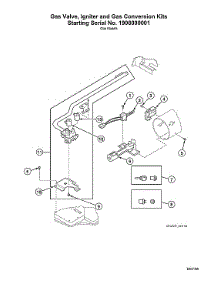 Gas Valve / Igniter / Gas Conversion Kits Start S#1908000001 parts for Speed Queen Dryer ADG3SRGS115TW01-THRU-S#1912999999 from AppliancePartsPros.com
