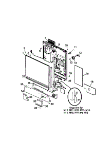 Door Assy parts for Amana Dishwasher ADU3000DB-P1307514W from AppliancePartsPros.com