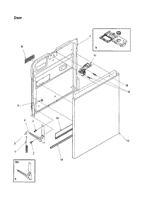 Door parts for Amana Dishwasher ADW350RAW-PADW350RAW0 from AppliancePartsPros.com