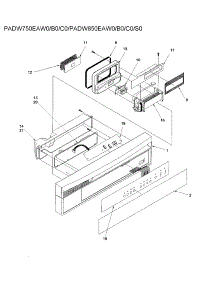 Control Panel-Padw750eaxx / 850Eaxx parts for Amana Dishwasher ADW650RAC-PADW650RAC0 from AppliancePartsPros.com