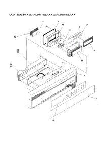 Control Panel (Padw750eaxx / 850Eaxx) parts for Amana Dishwasher ADW850EAB-PADW850EAB1 from AppliancePartsPros.com